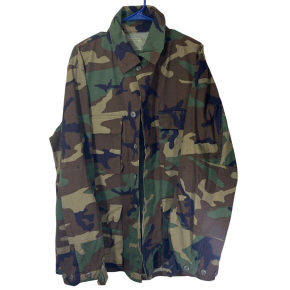 Vintage U.S. Military Cammy Blouse Uniform Large Long Green Camouflage Classic - Picture 1 of 3